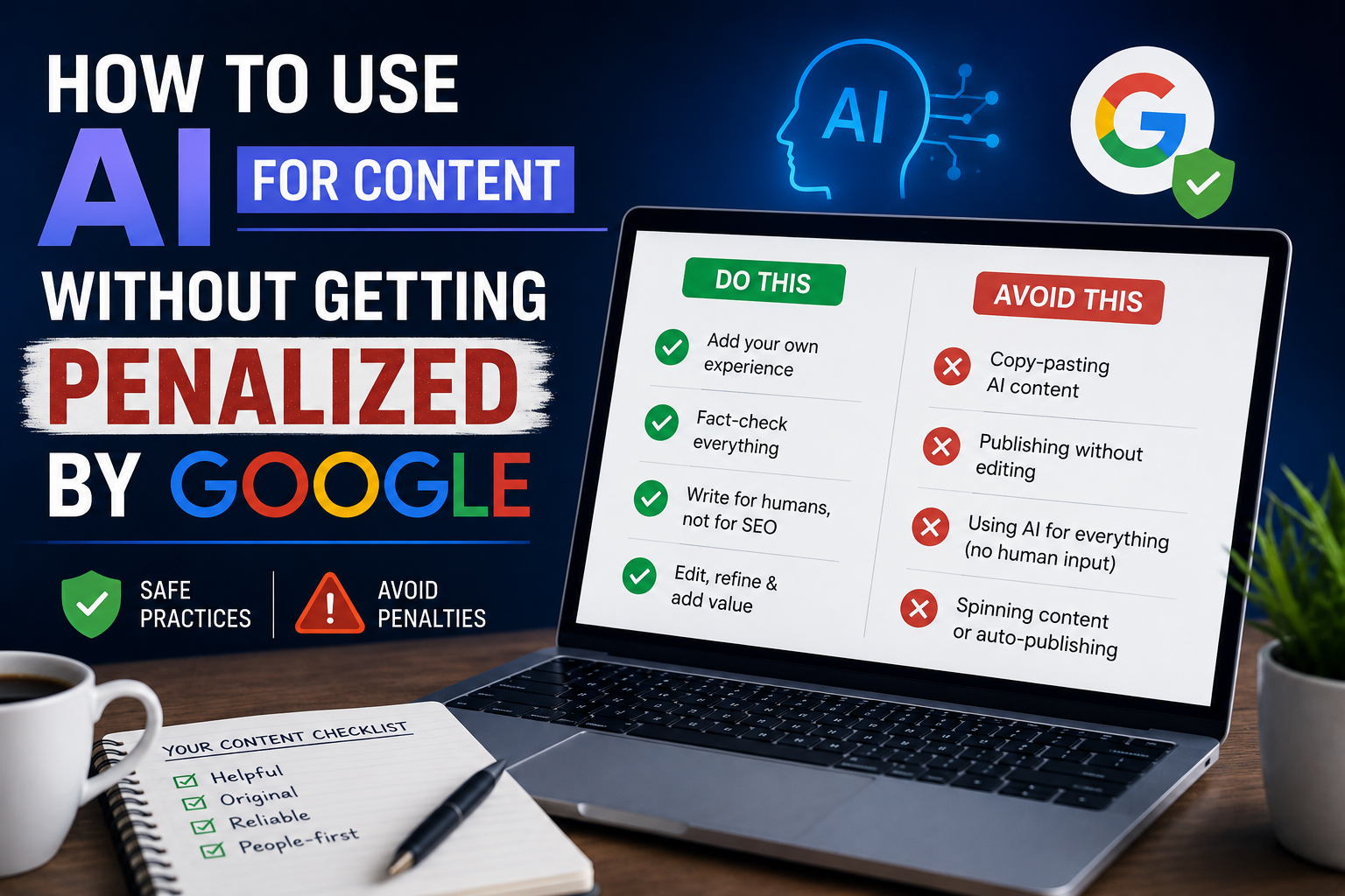 how to use ai for content without getting penalized by google