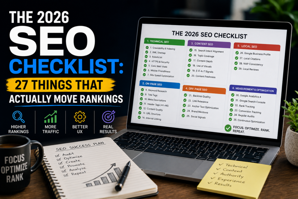 The 2026 SEO Checklist: 27 Things That Actually Move Rankings — Rank ...