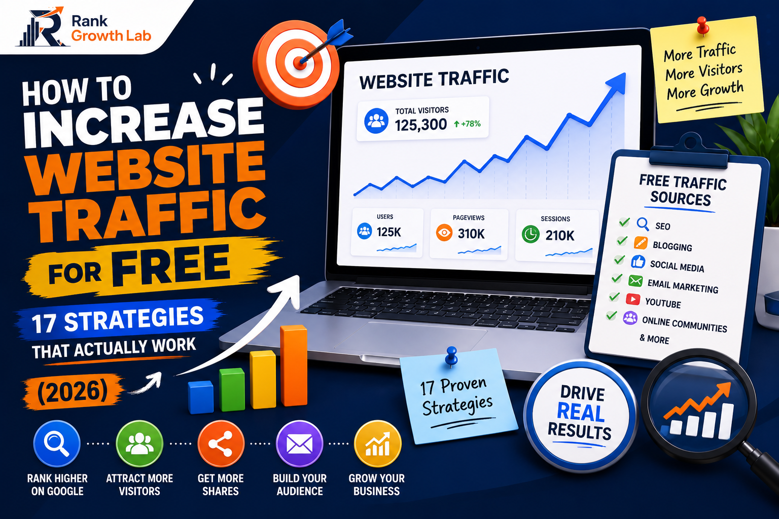 how to increase website traffic for free 17 strategies that actually work (2026)